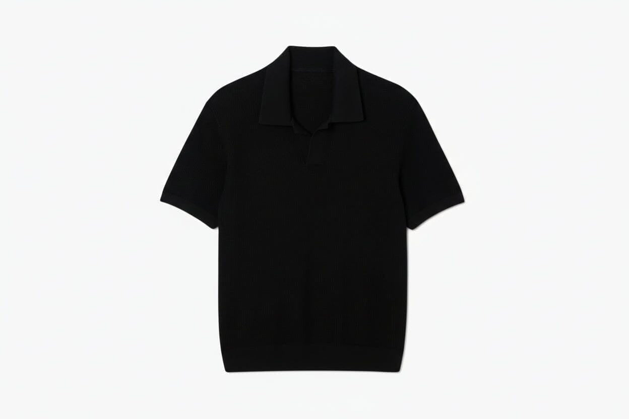 Baumwollmischung Pullover mit offenem Polokragen