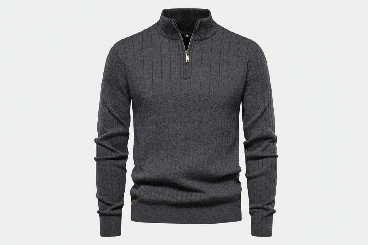 Zip-Klassik-Strickpullover