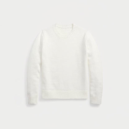 Polo Bear Crew Neck Sweater In Linen-Cotton Blend