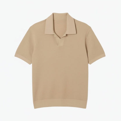Baumwollmischung Pullover mit offenem Polokragen