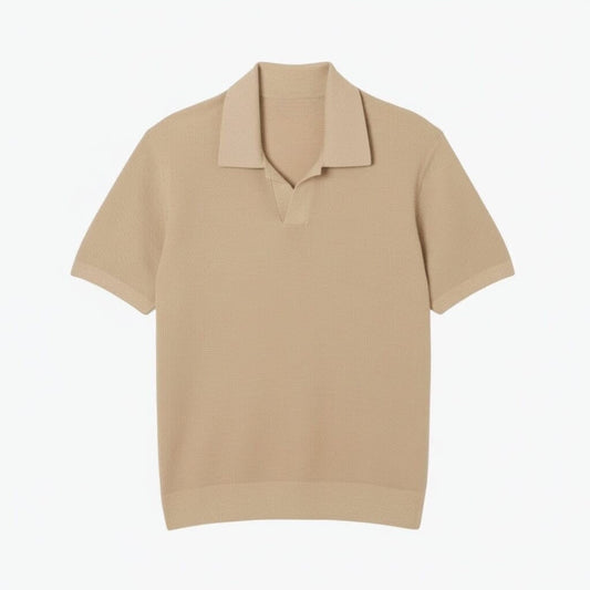 Baumwollmischung Pullover mit offenem Polokragen
