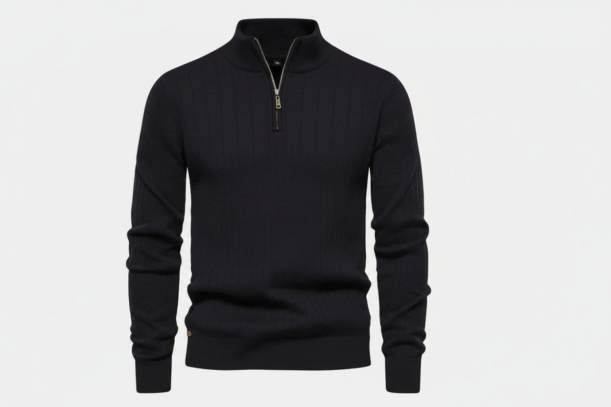 Zip-Klassik-Strickpullover