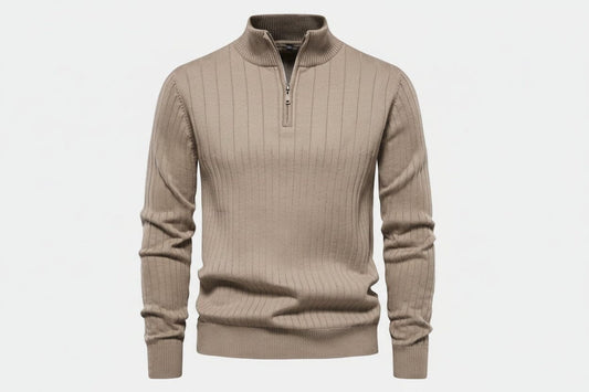 Zip-Klassik-Strickpullover