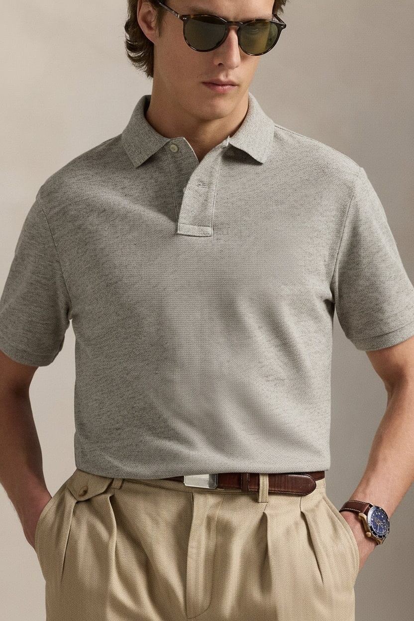 Klassisches Polo Bear Poloshirt aus Netzstoff