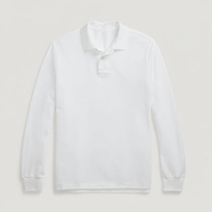 Mesh Long-Sleeve Polo Shirt