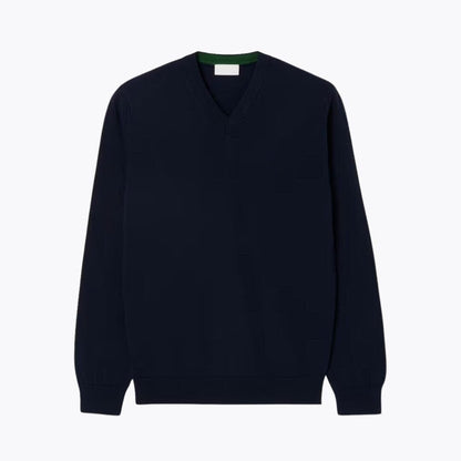 Monochrome Cotton V-Neck Sweater