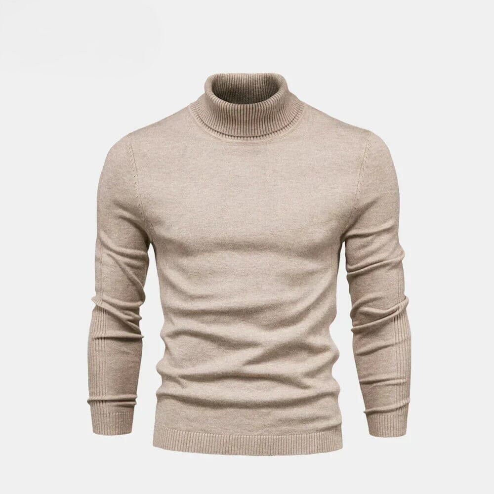 Rollkragenpullover aus Wolle mit Zopfmuster