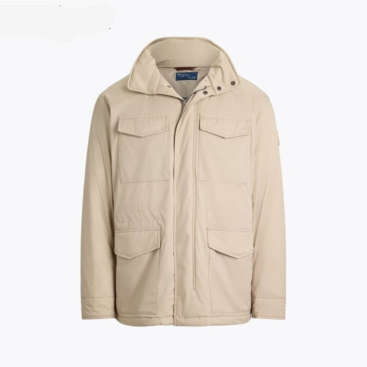 Gabardine-Feldjacke mit Kapuze