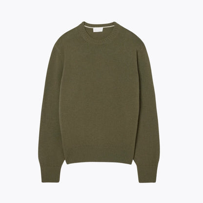 Pullover mit Rundhalsausschnitt aus Kardierter Wolle