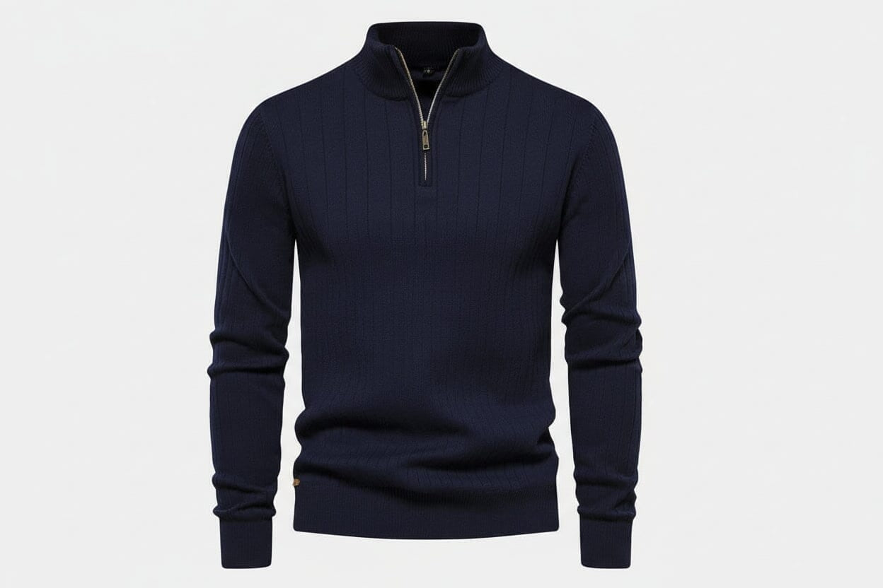 Zip-Klassik-Strickpullover