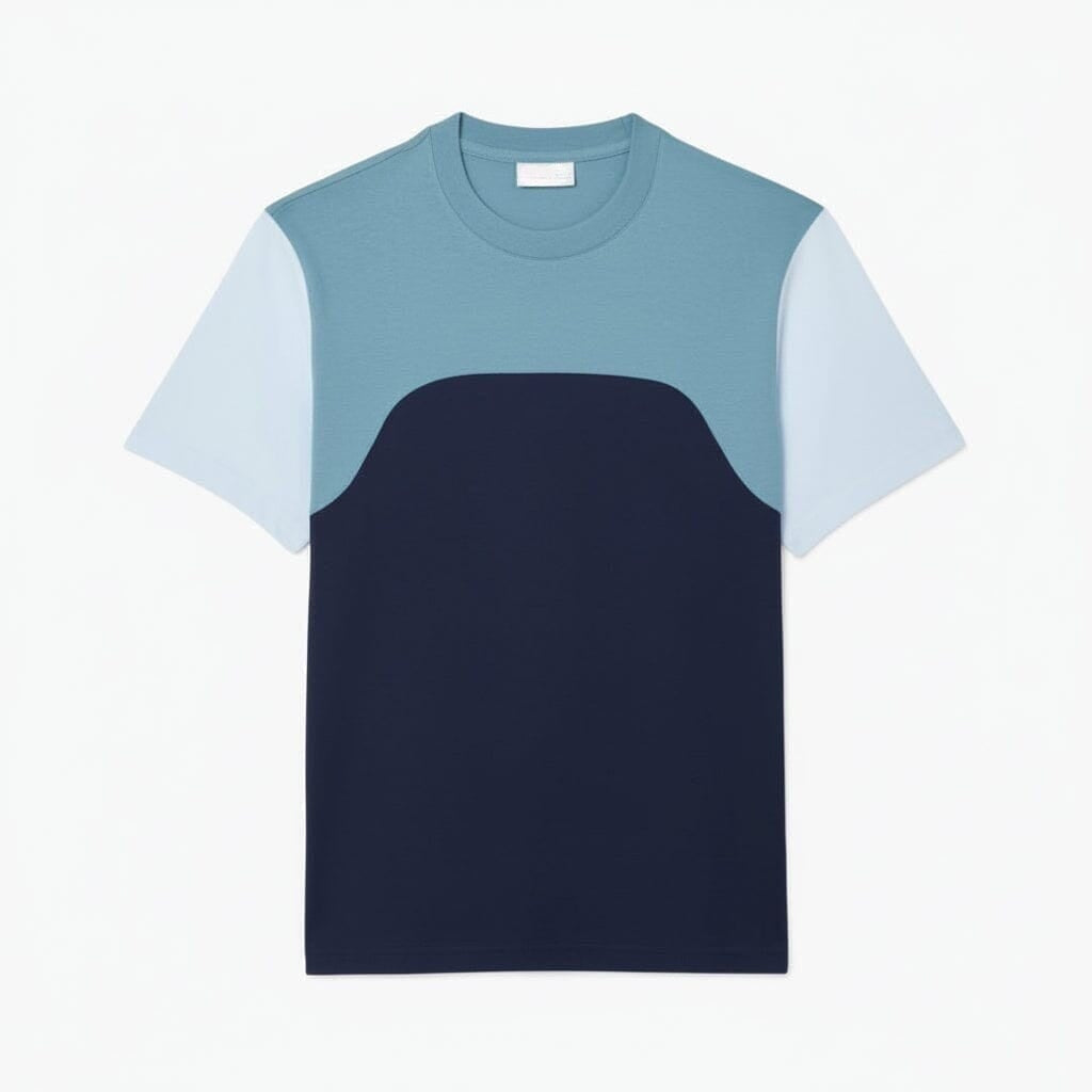 Baumwoll-Jersey T-Shirt mit Farbblockdesign