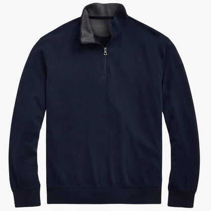 Luxuriöser Jersey-Pullover mit Reißverschluss am Kragen